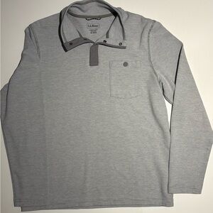 L.L. Bean Heather Gray Casual Button Down Shirt